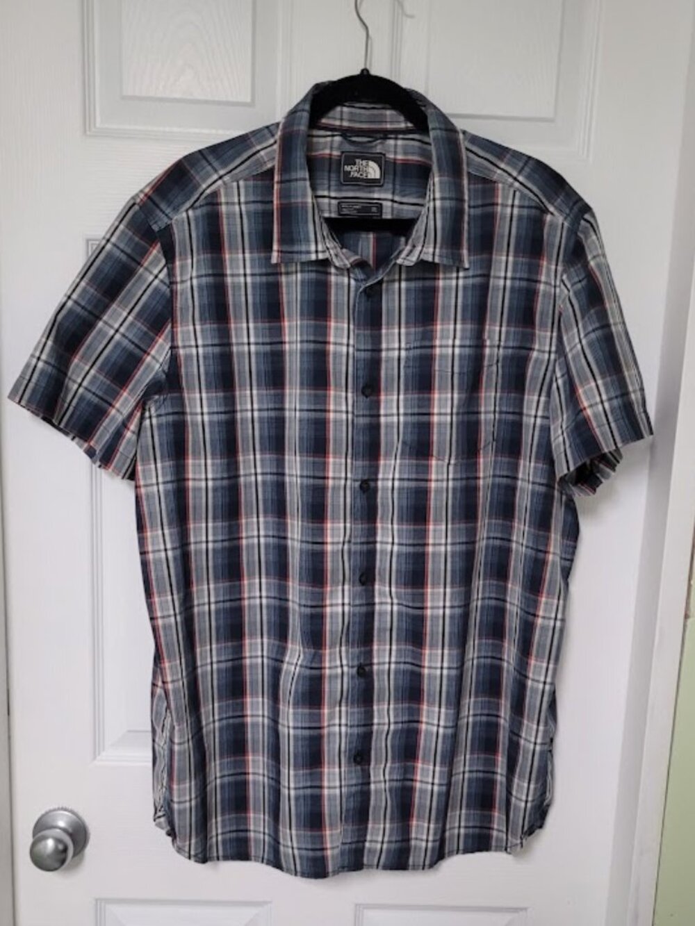 The North Face Men's XXL Navy Plaid Button Down Shirt-Quality-Office to Outdoors